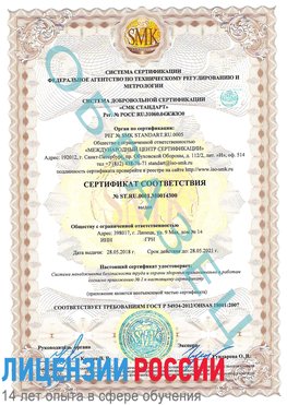 Образец сертификата соответствия Сергач Сертификат OHSAS 18001